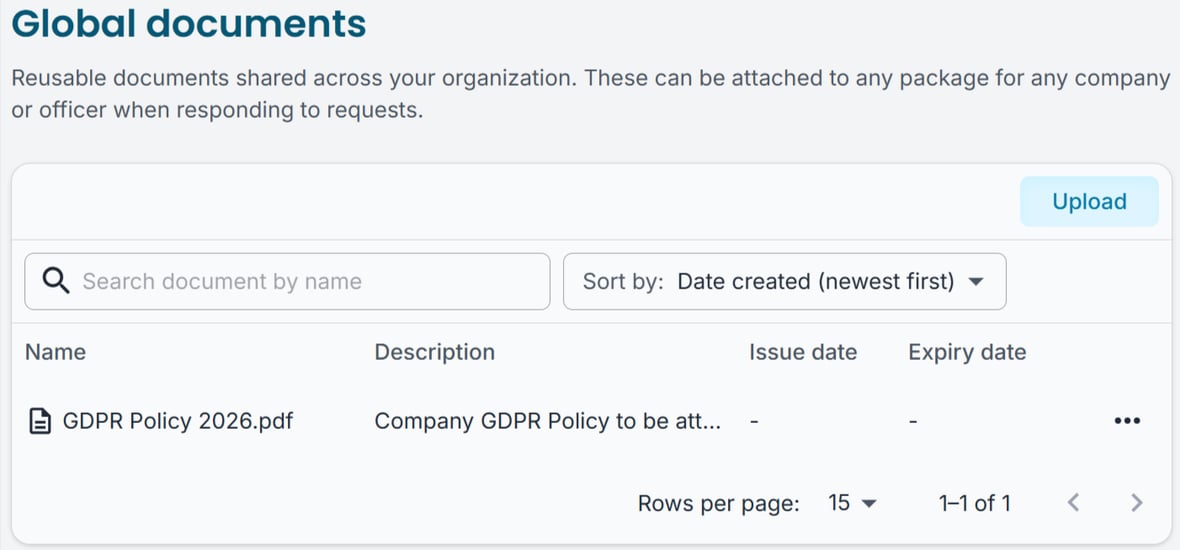 Avallone Global Documents feature